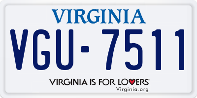 VA license plate VGU7511