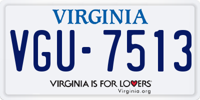 VA license plate VGU7513