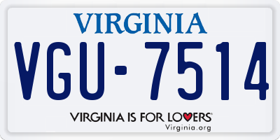 VA license plate VGU7514