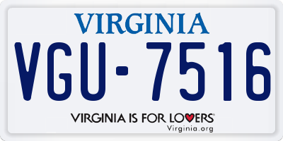 VA license plate VGU7516