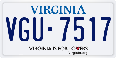 VA license plate VGU7517
