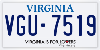 VA license plate VGU7519