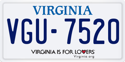 VA license plate VGU7520