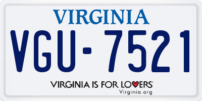 VA license plate VGU7521