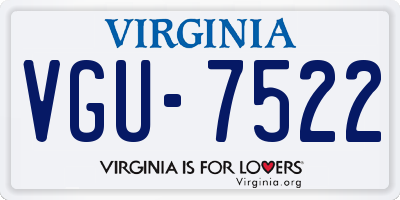 VA license plate VGU7522