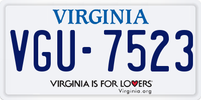 VA license plate VGU7523