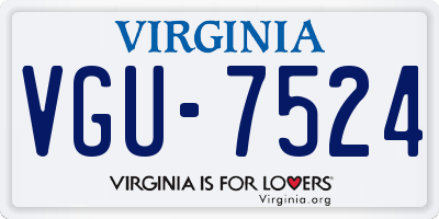 VA license plate VGU7524