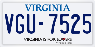 VA license plate VGU7525