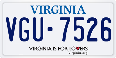 VA license plate VGU7526