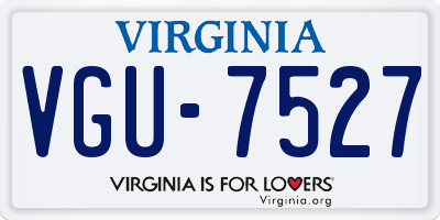 VA license plate VGU7527