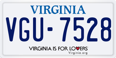 VA license plate VGU7528