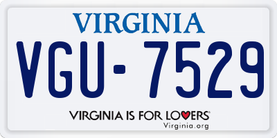 VA license plate VGU7529