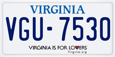 VA license plate VGU7530
