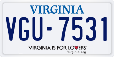 VA license plate VGU7531