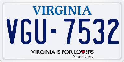 VA license plate VGU7532