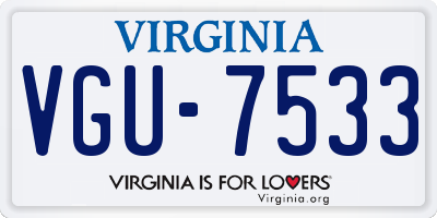 VA license plate VGU7533