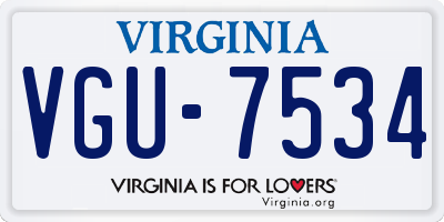 VA license plate VGU7534
