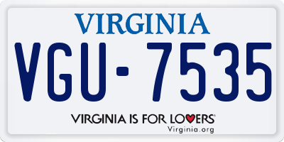VA license plate VGU7535