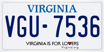 VA license plate VGU7536