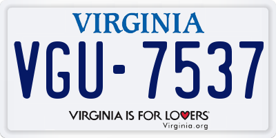 VA license plate VGU7537