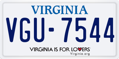 VA license plate VGU7544