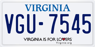 VA license plate VGU7545