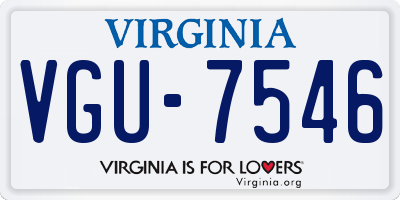 VA license plate VGU7546