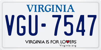 VA license plate VGU7547