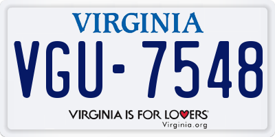 VA license plate VGU7548