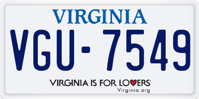 VA license plate VGU7549