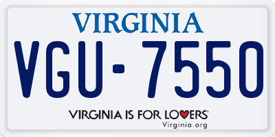 VA license plate VGU7550