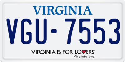 VA license plate VGU7553