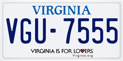 VA license plate VGU7555