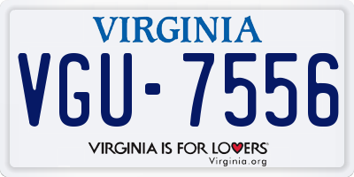 VA license plate VGU7556