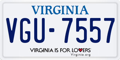 VA license plate VGU7557