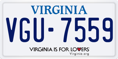 VA license plate VGU7559