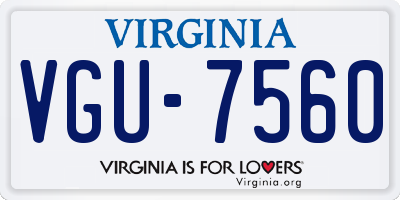 VA license plate VGU7560