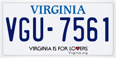 VA license plate VGU7561