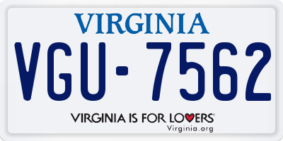 VA license plate VGU7562