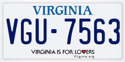VA license plate VGU7563