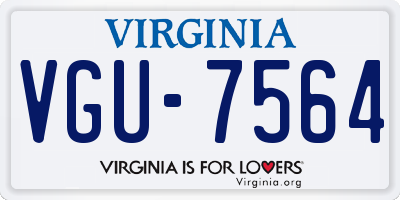 VA license plate VGU7564