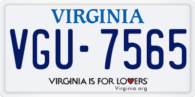 VA license plate VGU7565