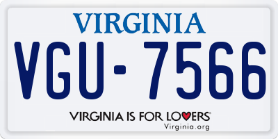 VA license plate VGU7566