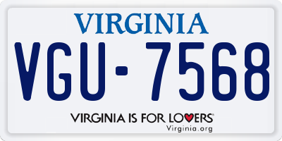 VA license plate VGU7568