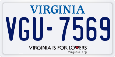 VA license plate VGU7569