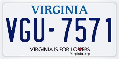 VA license plate VGU7571