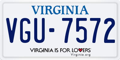 VA license plate VGU7572