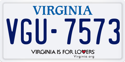 VA license plate VGU7573