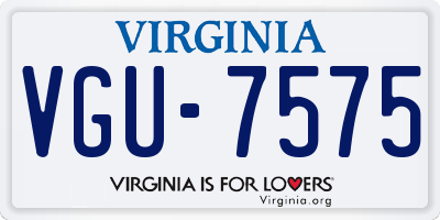 VA license plate VGU7575