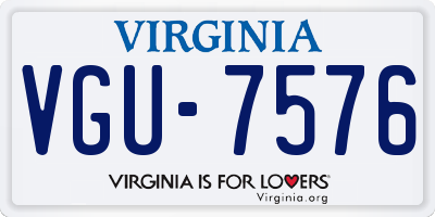 VA license plate VGU7576